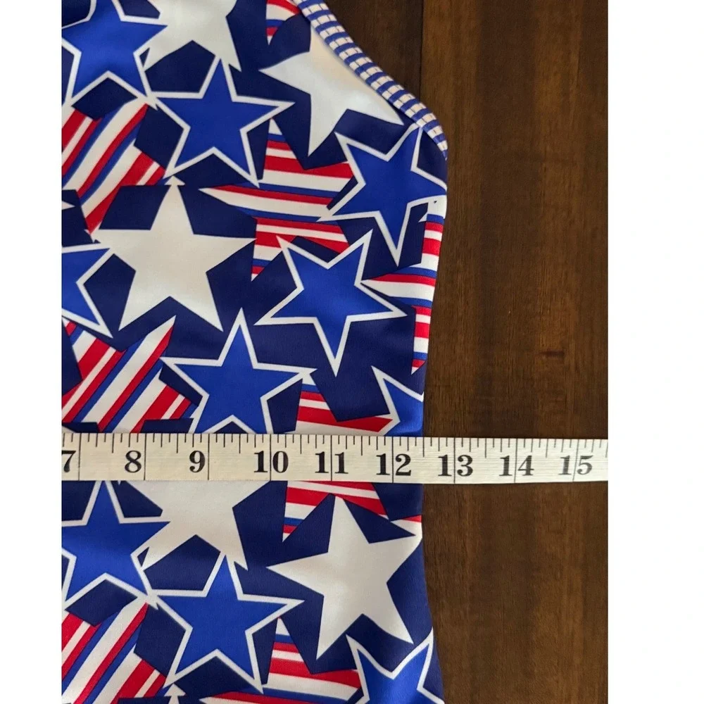 Dolfin Uglies Kids Patriotic Stars Stripes One Piece Swimsuit Red White Blue